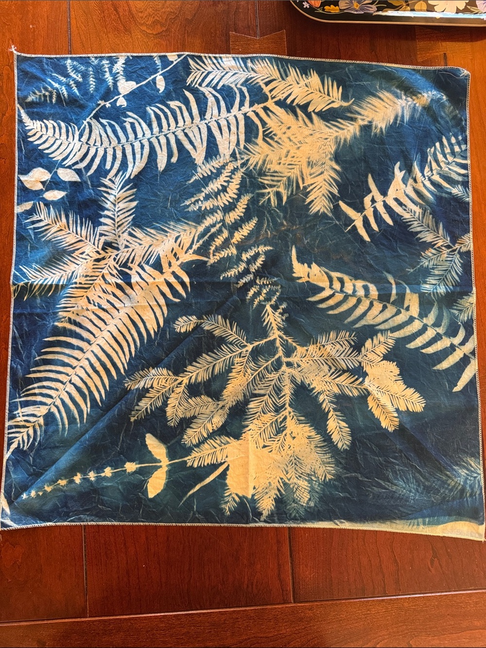 Blue Cyanotype Redwood Ecology cotton bandana